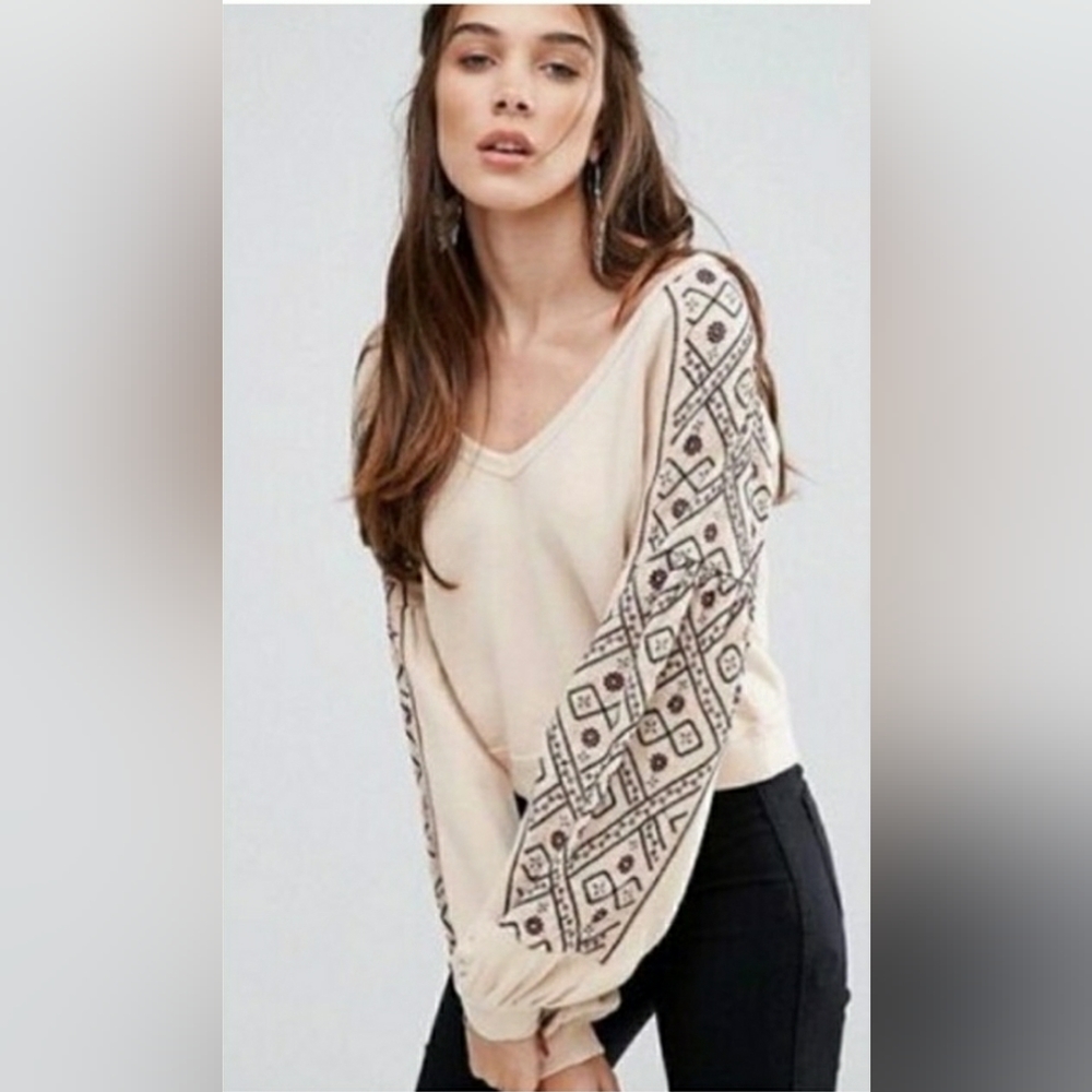 Free People Señorita Embellished Sweatshirt